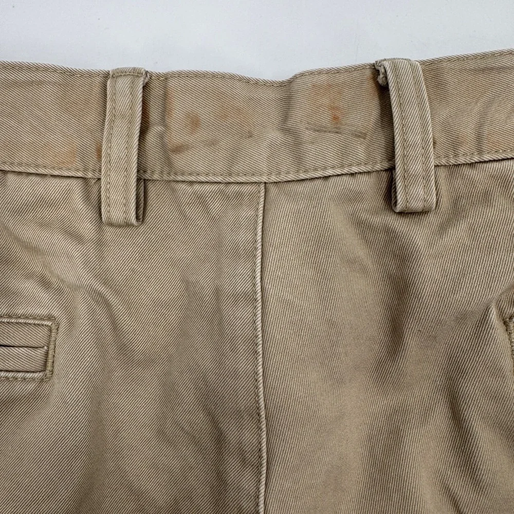 Orvis Pleated Chinos Mens 42 Khaki Tan Cotton Twill Straight Leg Cuffed Pants